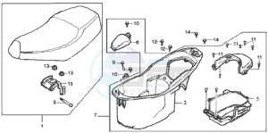 MEGALO 125 E2 drawing HELMET BOX DOUBLE SEAT