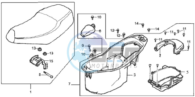 HELMET BOX DOUBLE SEAT