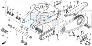 VTR1000SP RC51 drawing SWINGARM (VTR1000SP2/3/4/ 5/6)