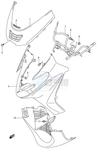 AN250 (E2) Burgman drawing FRONT LEG SHIELD (MODEL K1)