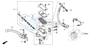 ST1300 drawing FR. BRAKE MASTER CYLINDER (ST1300A)