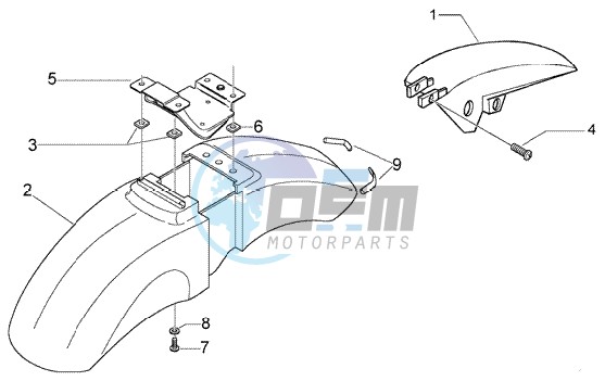 Front and rear mudguard