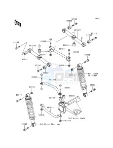 KLF 400 B [BAYOU 400 4X4] (B4-B6) [BAYOU 400 4X4] drawing REAR SUSPENSION