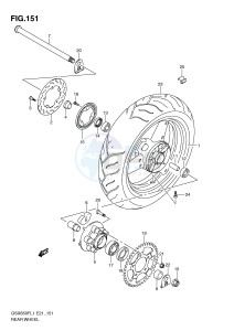 GSX650F (E21) Katana drawing REAR WHEEL (GSX650FUAL1 E21)