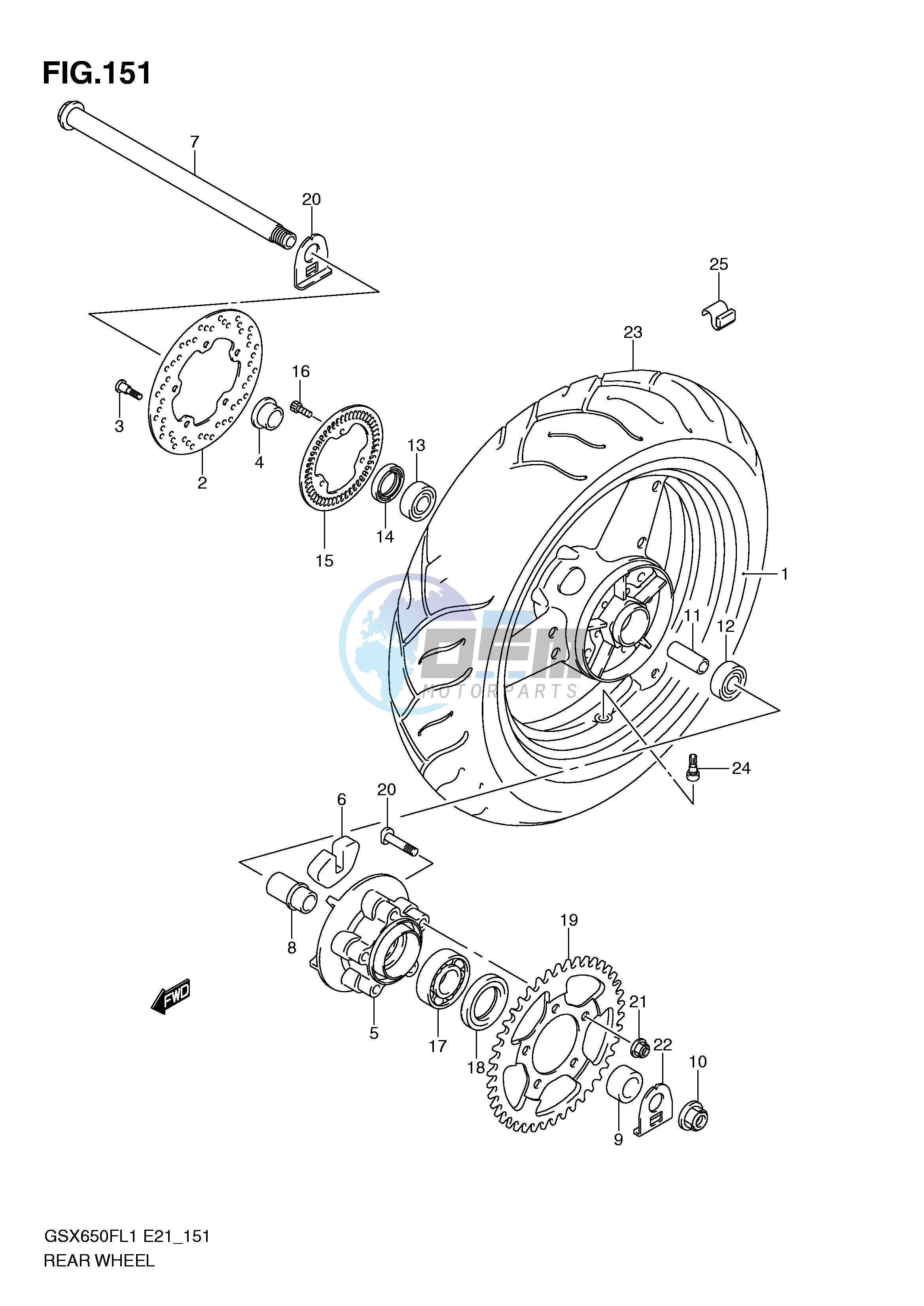 REAR WHEEL (GSX650FUAL1 E21)