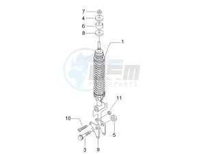 Liberty 150 4t 3v ie lem ( Vietnam ) drawing Rear suspension - Shock absorbers