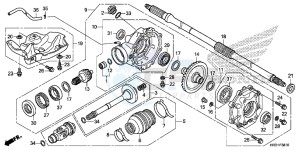 TRX420FM1H TRX420 ED drawing REAR FINAL GEAR