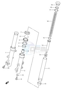 AN250 (E2) Burgman drawing FRONT FORK DAMPER (MODEL Y)