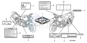 CB1300A9 BR / ABS MME - (BR / ABS MME) drawing CAUTION LABEL (CB1300/CB1 300A)