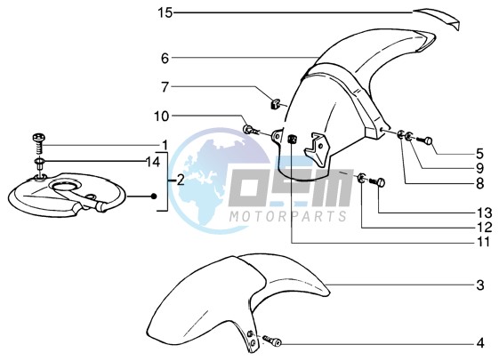 Front and rear mudguard