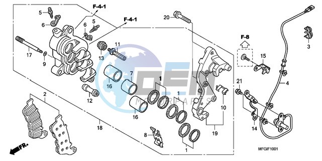 R. FRONT BRAKE CALIPER (CB600FA/FA3)