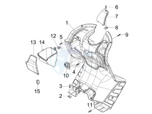 X7 125 ie Euro 3 drawing Front glove-box - Knee-guard panel