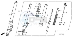 CB600FAA Australia - (U / ABS) drawing FRONT FORK