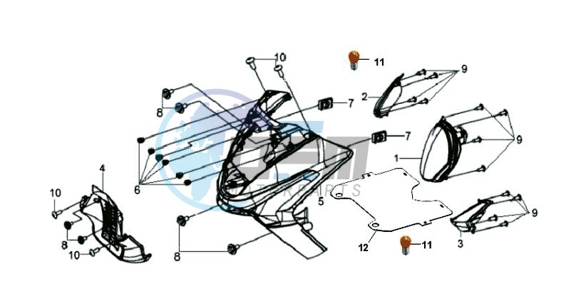 FR PLATE / HEAD LIGHT / INDICATORS