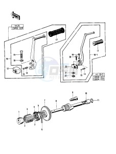 H1 C [MACH III] (-C) 500 [MACH III] drawing KICKSTARTER MECHANISM -- 69-72 H1_A_B_C- -