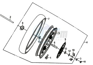 SYMPHONY ST 125I (XB12W2-EU) (E4) (L7-M0) drawing FRONT WHEEL