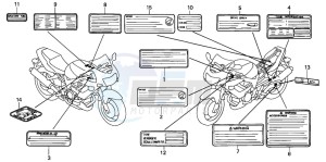 VTR1000F FIRE STORM drawing CAUTION LABEL