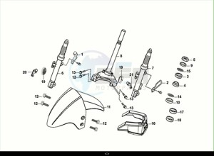 X'PRO 50 (XE05W4-EU) (E5) (M1) drawing STEERING STEM - FRONT CUSHION