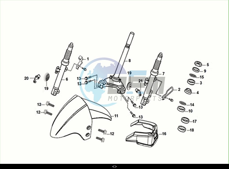 STEERING STEM - FRONT CUSHION