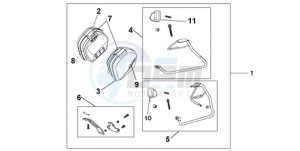 VFR8009 Australia - (U / MME) drawing 35 L PANNIER KIT GLORY RED