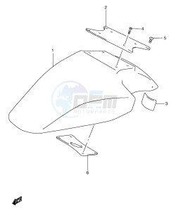 GSF1200 (E2) Bandit drawing FRONT FENDER (GSF1200ST SV SAV SW SAW SX SAX SY SAY)