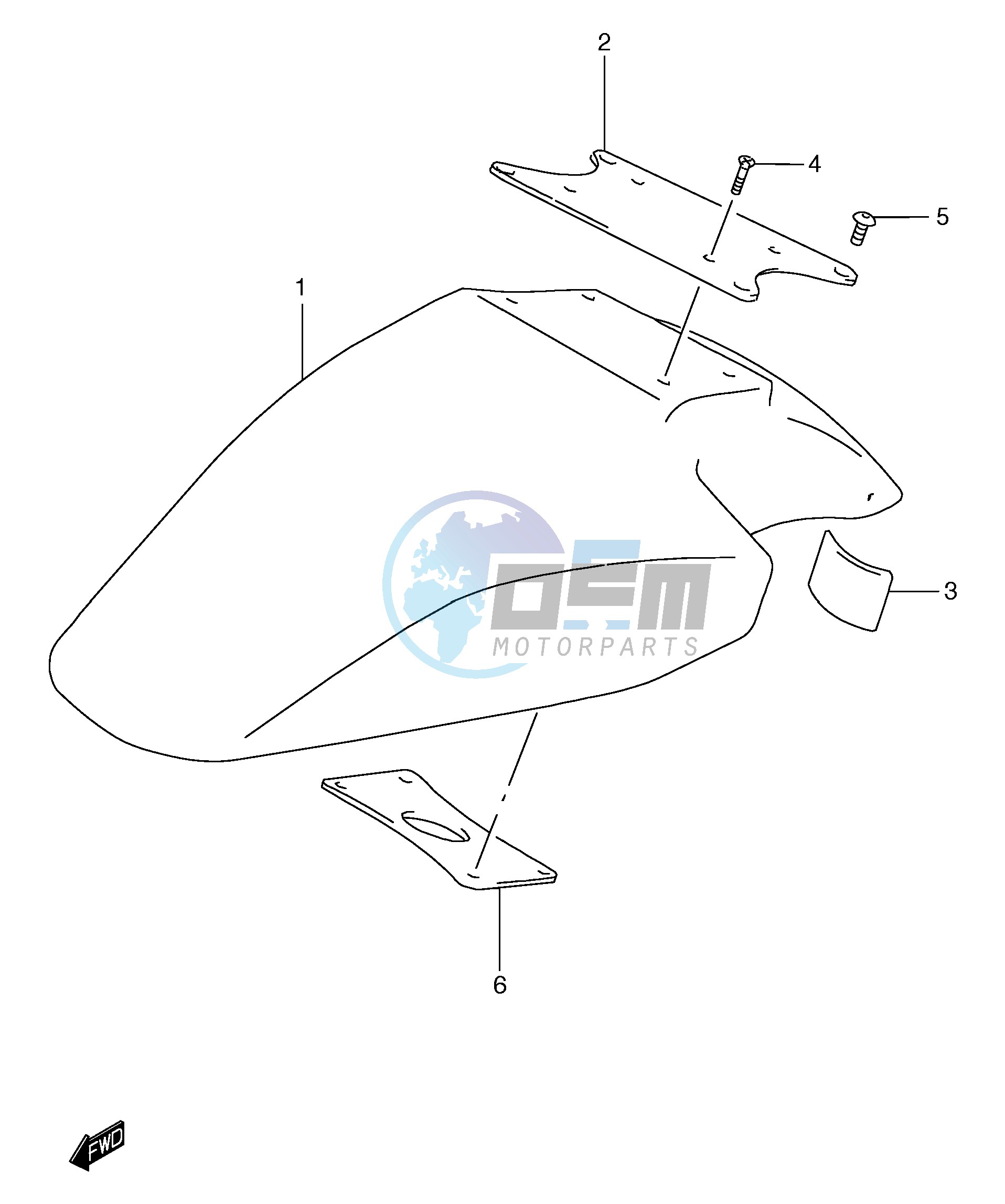 FRONT FENDER (GSF1200ST SV SAV SW SAW SX SAX SY SAY)