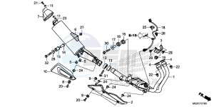 CB500FE CB500F UK - (E) drawing EXHAUST MUFFLER