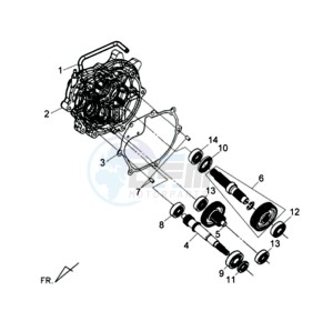 CELLO ALLO 125 drawing CRANKCASE - DRIVE SHAFT