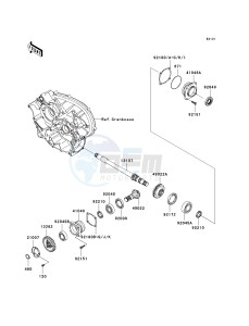 KRF 750 G [TERYX 750 FI 4X4] (G9F) G9F drawing FRONT BEVEL GEAR