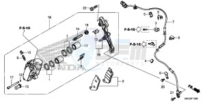 CMX500AH UK - (E) drawing FRONT BRAKE CALIPER