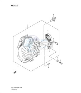 GSF650/S drawing HEADLAMP (GSF650K9/AK9/UK9/UAK9/L0/AL0/UL0/UAL0)