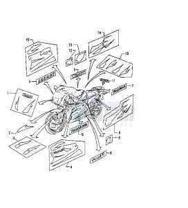 TZR RR 125 drawing EMBLEMS FOR WHITE-RED