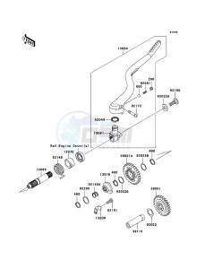 KX250F KX250T7F EU drawing Kickstarter Mechanism