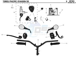 TOREO-PACIFIC-50-PACIFIC drawing HANDLEBAR - CONTROLS