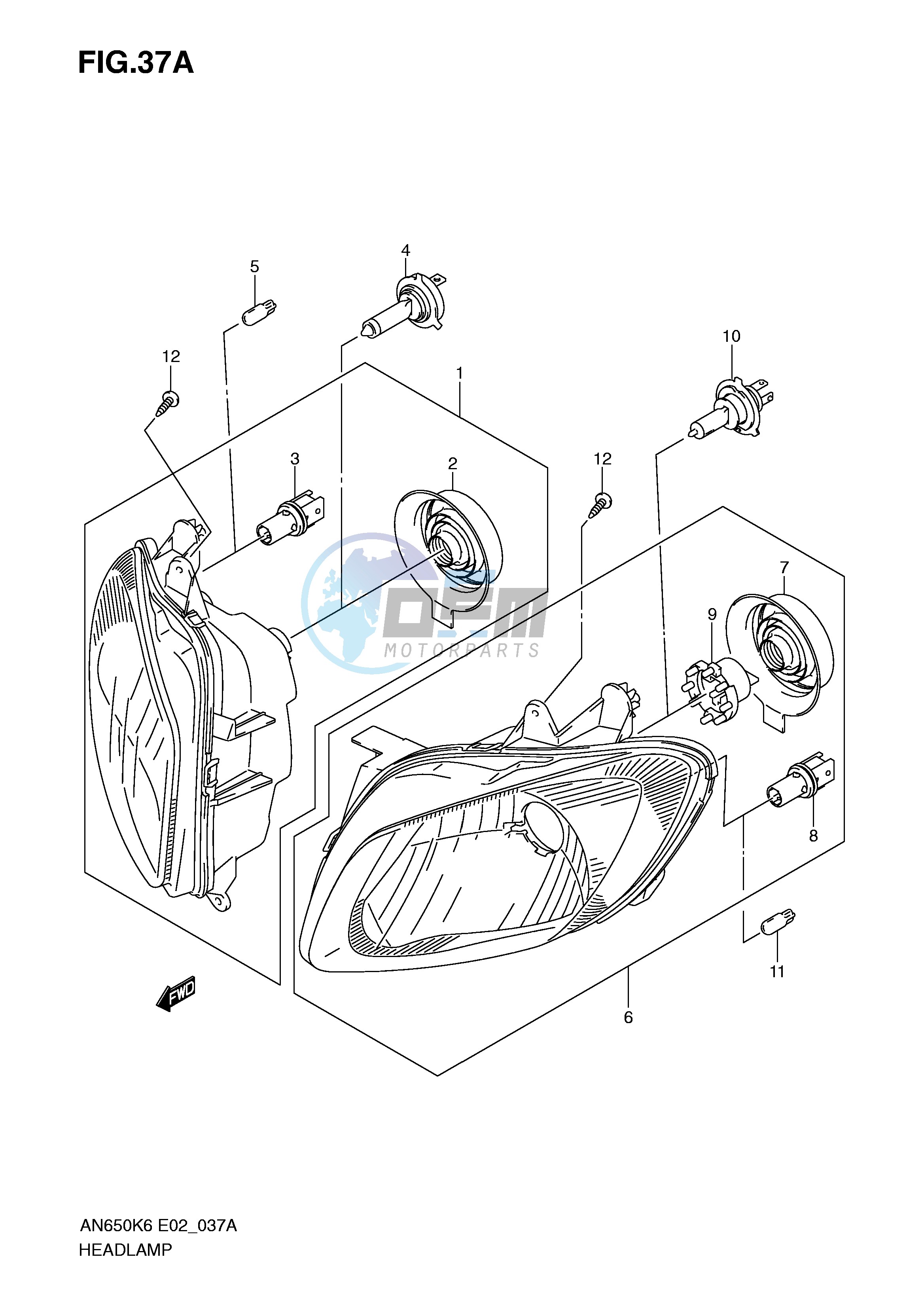 HEADLAMP (AN650AZK8 E19)