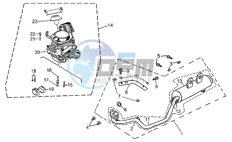 Exhaust unit - Carburettor