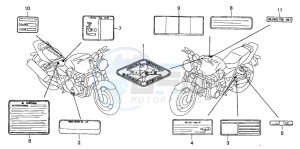 CB1300 CB1300SUPER FOUR drawing CAUTION LABEL (CB1300/A/F /F1)