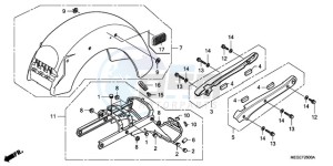 VT750C9 Europe Direct - (ED / MK) drawing REAR FENDER/GRAB RAIL