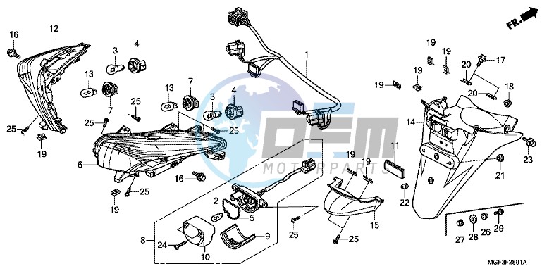 TAILLIGHT/ REAR FENDER (FJS600A9 2KO/ FJS600AB/ DB)