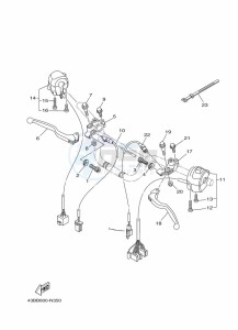 YBR125EGS (43BJ) drawing HANDLE SWITCH & LEVER