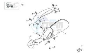 Scarabeo 50 2t e2 (eng. piaggio) drawing Exhaust pipe