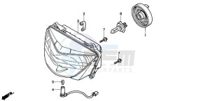 CB600F2 CB600F drawing HEADLIGHT (2)