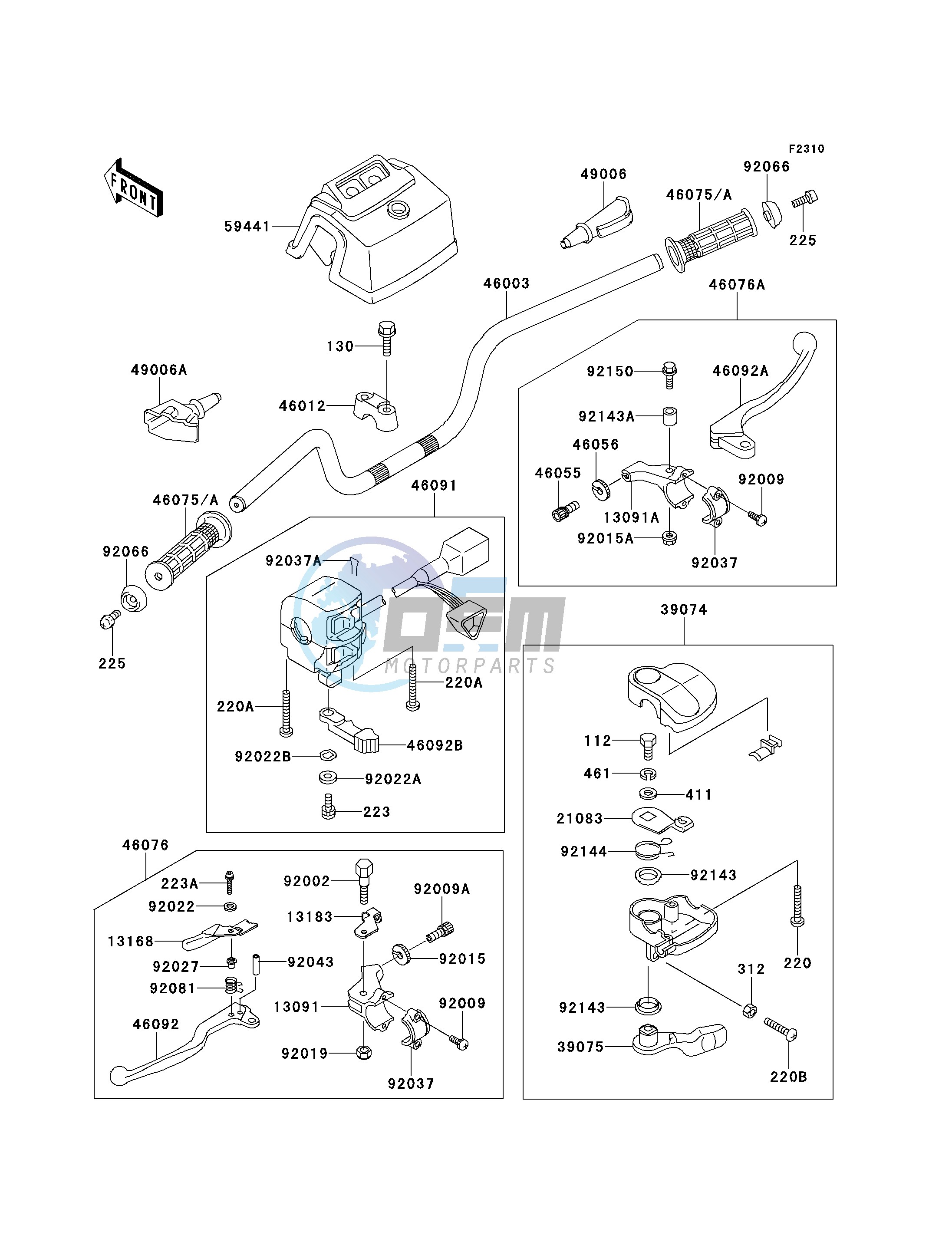 HANDLEBAR -- KLF220-A10 - A12- -