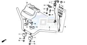 TRX300 FOURTRAX drawing HANDLE PIPE/HANDLE COVER