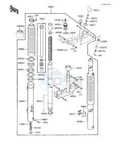 KX 250 C [KX250] (C1) [KX250] drawing FRONT FORK   -- 83 KX250-C1- -