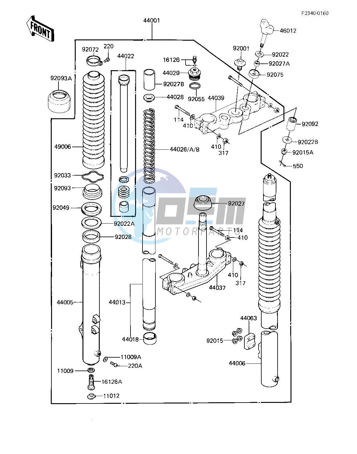 FRONT FORK   -- 83 KX250-C1- -