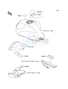 Z750 ZR750-J2H FR GB XX (EU ME A(FRICA) drawing Labels