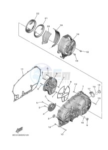 XP530D XP530D-A TMAX DX ABS (BC33) drawing CRANKCASE COVER 1