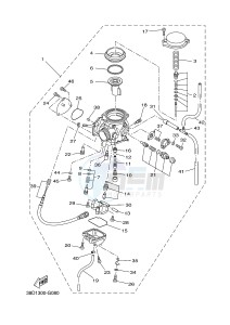 YFM350 YFM350FWA GRIZZLY 350 4WD (1SG1) drawing CARBURETOR