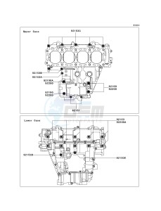 ZX 1000 C [NINJA ZX-10R] (C2) C2 drawing CRANKCASE BOLT PATTERN